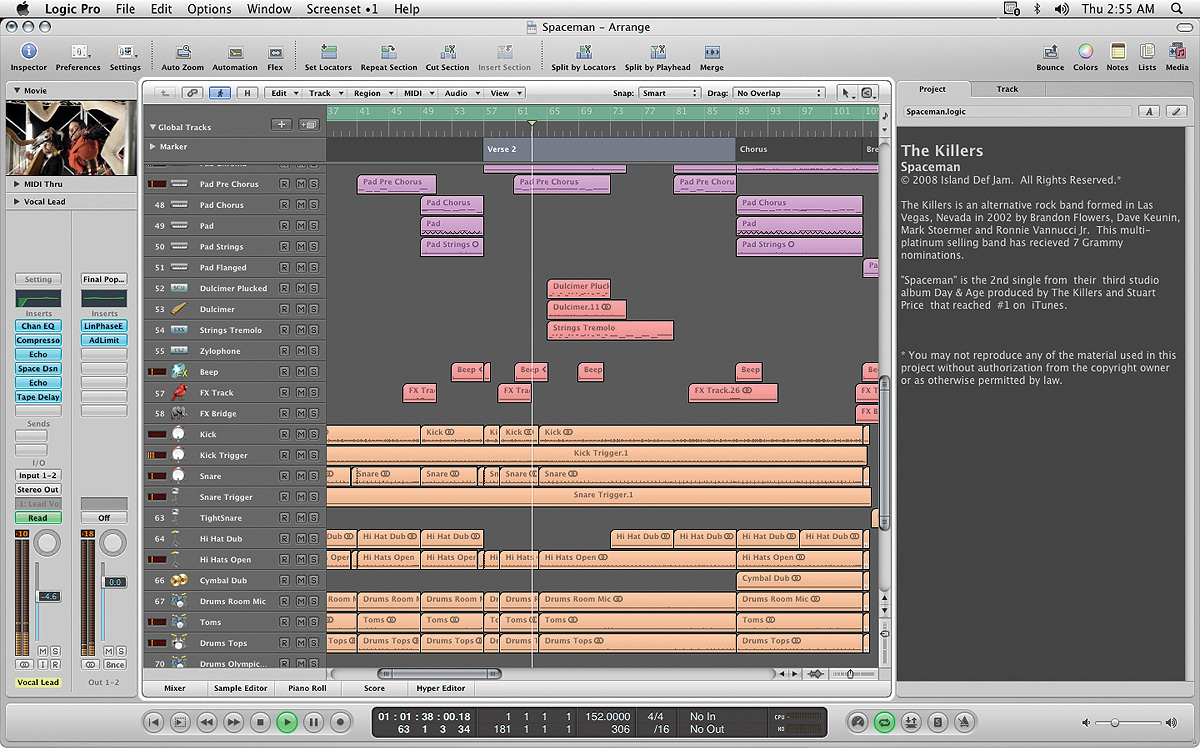 Logic Pro的音轨视图